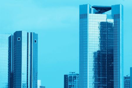 Skyscrapers, blue tonedの写真素材