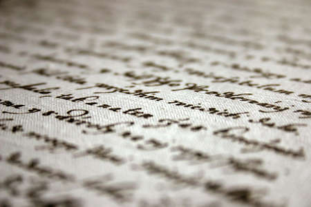 Old handwriting, shallow dof
