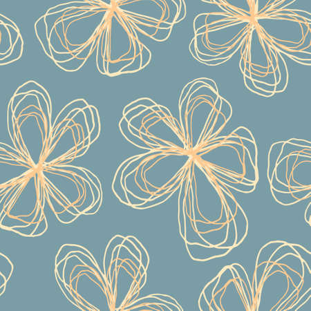 floral seamless pattern of abstract flowers, stylized plants for Wallpaper, postcards, wrapping...