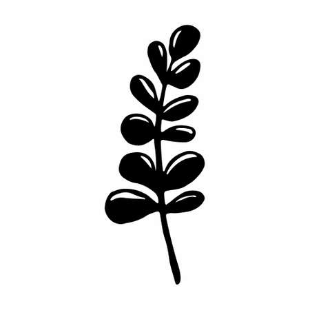 twig single vector illustration .contour handmade picture for designのイラスト素材