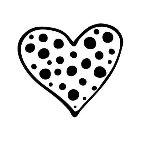 cute vector heart clipart.hand-drawn illustration for Valentines Day.valentines card, February 14のイラスト素材