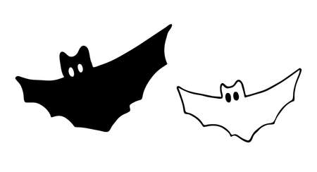 vector doodle bats. Hand-drawn bat, Halloween icon.のイラスト素材
