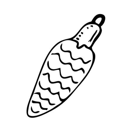 Toy bump vector clipart. Hand-drawn cute doodle Christmas tree decoration, Christmas illustration.のイラスト素材