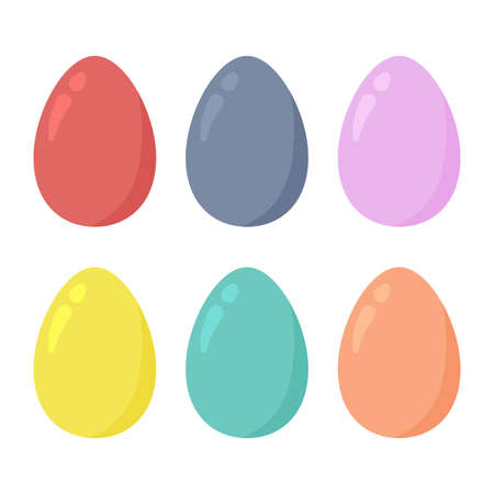 Colorful Easter eggs collection. multi-colored vector clipart. Easter card, happy Easter.のイラスト素材