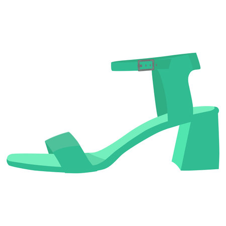 Womens high-heeled shoe vector clipart. Womens summer shoes color illustration.のイラスト素材