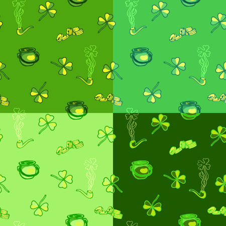 seamless pattern with clover leaves to the st. patrick`s dayのイラスト素材