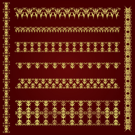 Borders in goldのイラスト素材