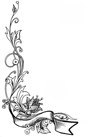 Black And White floral element.の写真素材