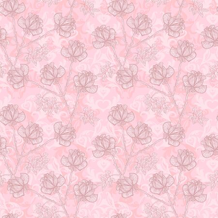 seamless floral texture with roses. eps8のイラスト素材