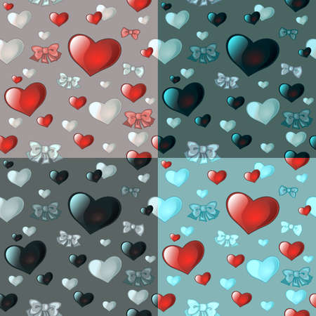 Seamless pattern with heart and bow.の写真素材
