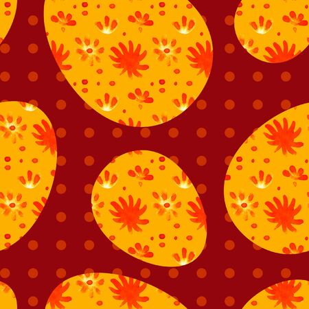 Seamless ribbon-wrapped Easter eggs pattern. Decorative texture. Good for Easter design.のイラスト素材