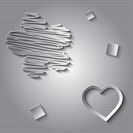 Seamless Flower and hearts Pattern. seamless vector pattern from paper flowers. のイラスト素材