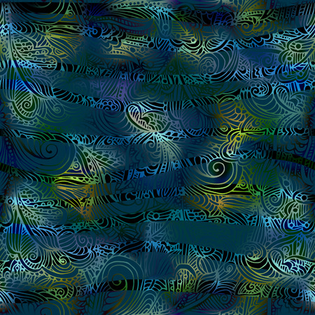 Seamless waves background. Vector abstract hand-drawn pattern on blurred background. Eps-10のイラスト素材