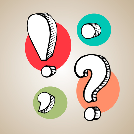 Hand drawn cartoon punctuation marks. Eps-8.のイラスト素材