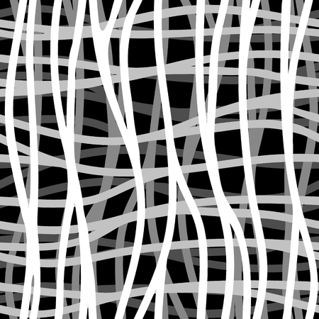 Seamless Design Creativity Background of Lines, Illustration.  Grayscale diversity structure.のイラスト素材