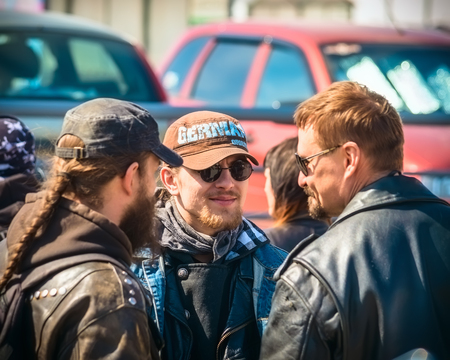ULYANOVSK, RUSSIA - APRIL 30, 2016 Motorcyclists open the spring season. 30 April 2016. Annual motorbike fans meeting and parade.のeditorial素材