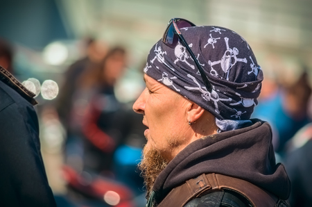 ULYANOVSK, RUSSIA - APRIL 30, 2016 Motorcyclists open the spring season. 30 April 2016. Annual motorbike fans meeting and parade.のeditorial素材