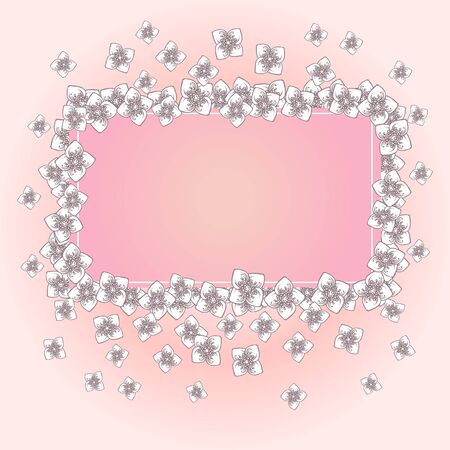 The frame of hand drawn jasmine flowers. Eps-8のイラスト素材