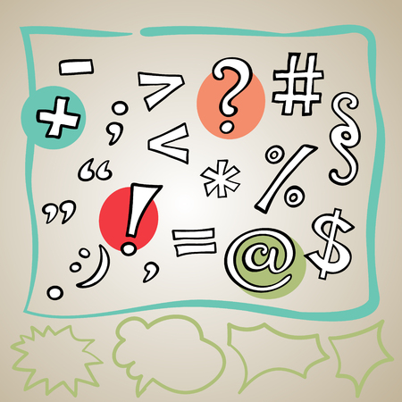 Hand drawn cartoon punctuation marks. Eps-8.のイラスト素材
