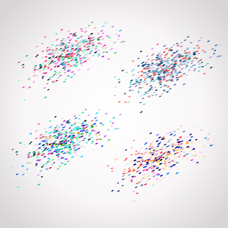 Set of Vector colored confetti. Lots of colored dots on a white background.のイラスト素材