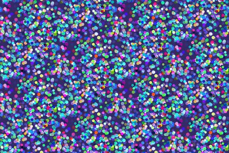 Seamless background of Vector colored confetti. Lots of colored dots on a dark background.のイラスト素材