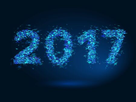 Vector magic background New Year 2017