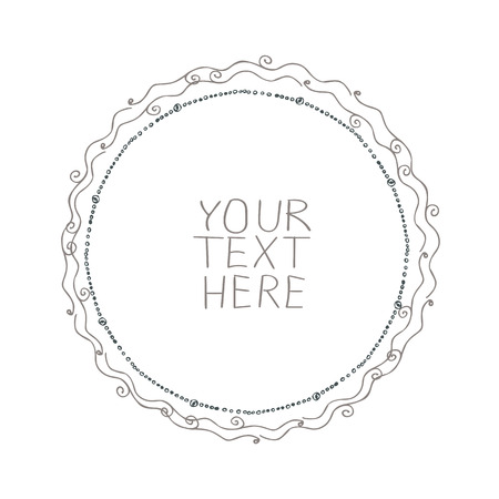 Round Doodled Vector Frameのイラスト素材