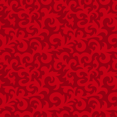 Flower seamless pattern with elements of folk style. Dark red background. Vector vintage floral illustration.のイラスト素材