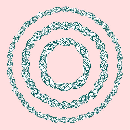 Vector hand drawn abstract wreath. Decorating for national Festive on powder pink backgroundのイラスト素材