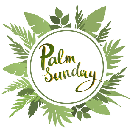Palm Sunday lettering card. quote to design greeting card, poster, banner, printable wall art, t-shirt and other, vector illustrationのイラスト素材