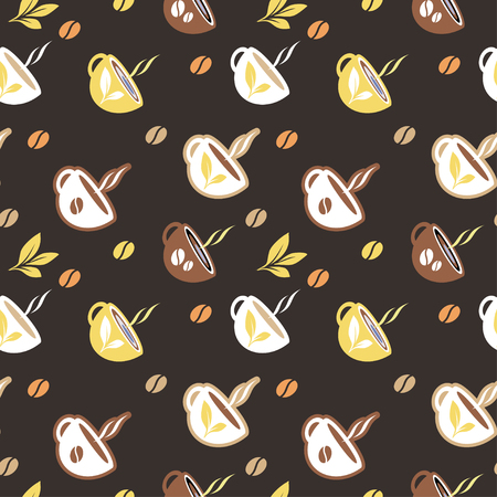 Cups seamless pattern in retro style. Eps-8のイラスト素材
