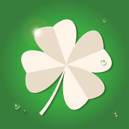 Four leaf paper clover, vector illustrationのイラスト素材