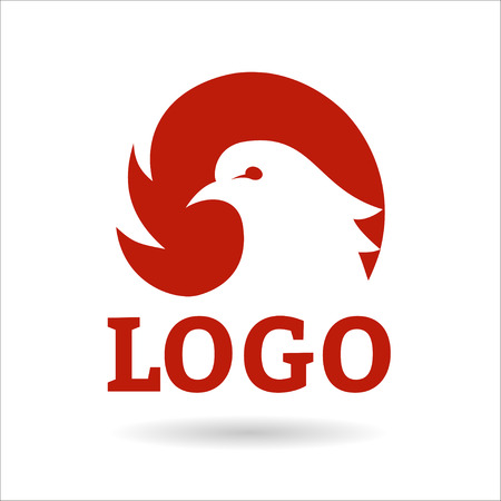 Fire bird phoenix logo design, falcon, eagle, hawk and wing vector iconのイラスト素材