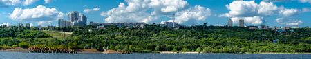Panorama of the city of Ulyanovsk from the Volga river, Russia.の写真素材