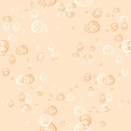 Vector seamless image of white and orange bubbles on a peach background. Seamless background for wallpaper, textile and wrapping paper.のイラスト素材
