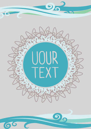 Vintage vector background with border decoration, divider, header, ornamental frame templateのイラスト素材