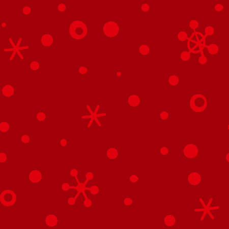 Seamless pattern with snowflakes on a red backgroundのイラスト素材