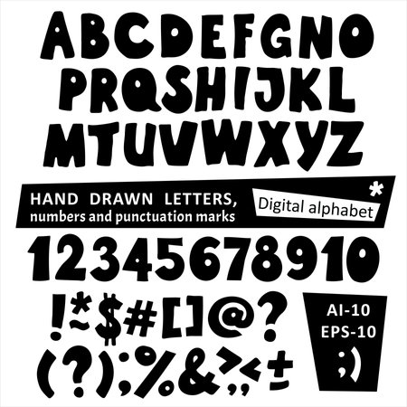 Alphabet set - Sublimation Doodle lettersのイラスト素材