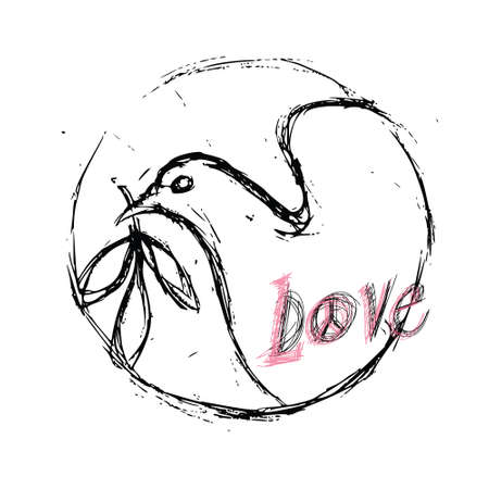 Vector sketch of the dove of peace.のイラスト素材