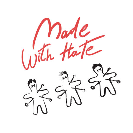 Made wiht hate - vector print for t-shirt or mug designのイラスト素材