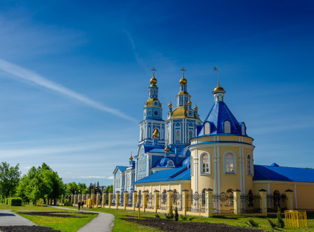 Russia, Ulyanovsk, May, 9, 2023: New Church of the ascension is against the sky.のeditorial素材
