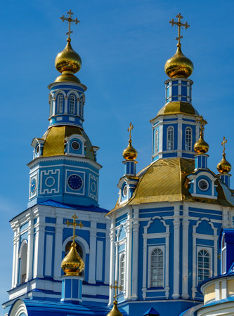 Russia, Ulyanovsk, May, 9, 2023: New Church of the ascension is against the sky.のeditorial素材