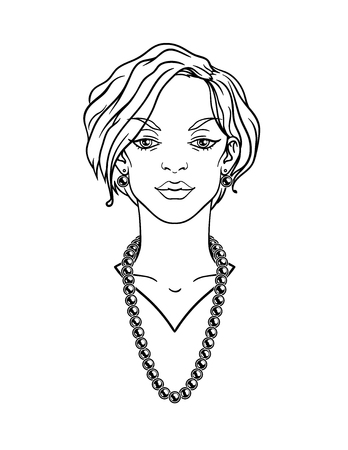 Stylish beautiful lady with jewelry.のイラスト素材