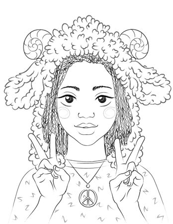 Cute girl in animal hat making peace sign.の写真素材
