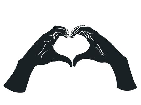 Female hands in the form of heart. Vector.のイラスト素材