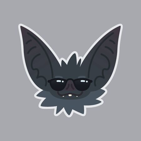 Bat in sunglasses sticker.のイラスト素材