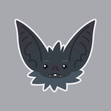 Bat sticker Emoji Vector illustration of cute Halloween bat vampirE.のイラスト素材