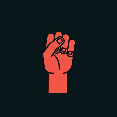 Power sign. Stylized hand with all fingers clenched.のイラスト素材