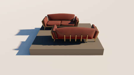 3D rendering of luxury seating showの写真素材