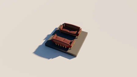 3D rendering of luxury seating showの写真素材